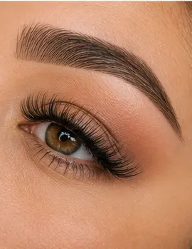 Close-up eye and brow beauty detail