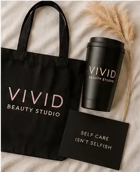 VIVID branded tote, cup and Self Care Isn't Selfish card