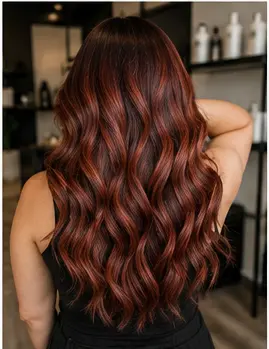 Long copper and red waves