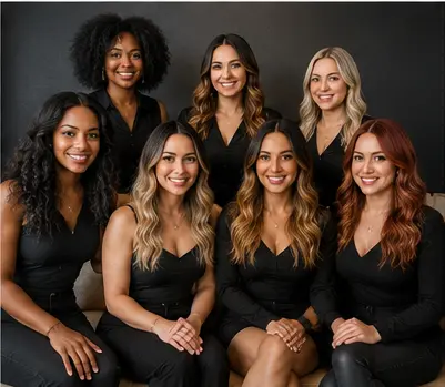 Diverse VIVID Beauty Studio team portrait